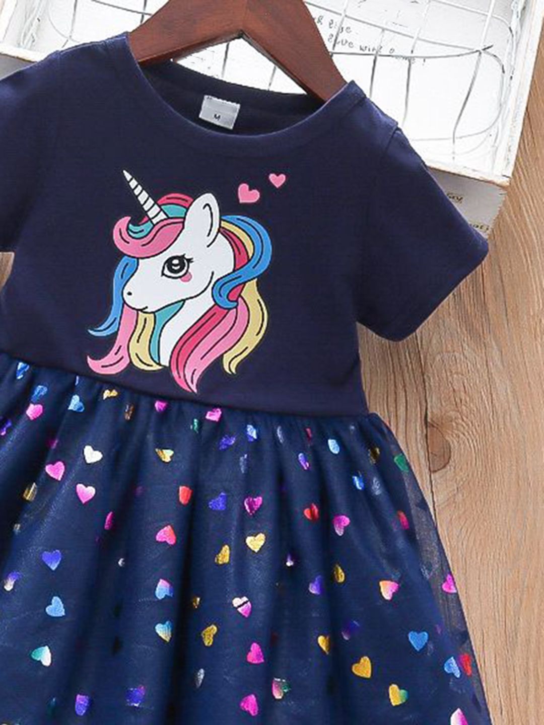 YK Girls Graphic Printed Fit & Flare Dress