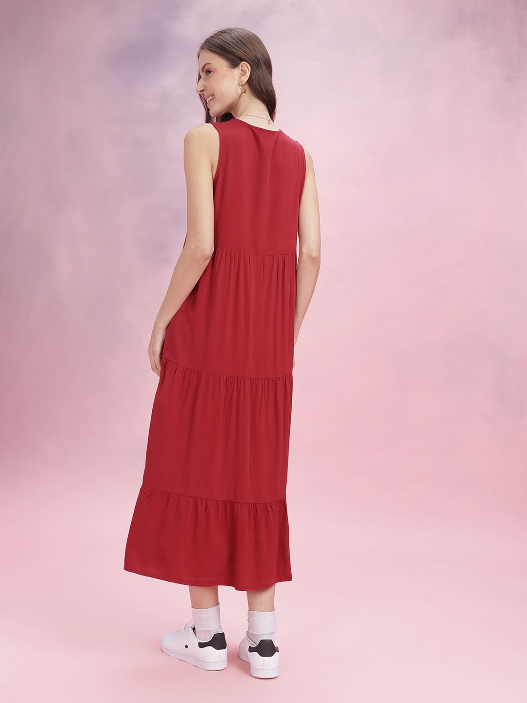 DressBerry Tiered A-Line Midi Dress