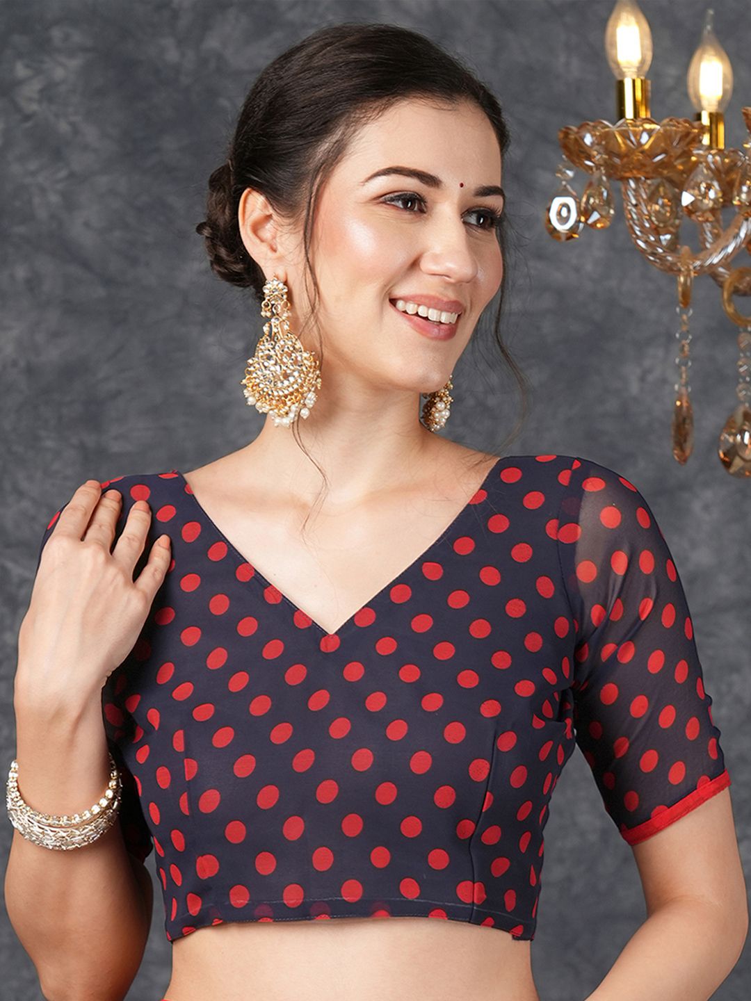 KALINI Abstract Printed Pure Georgette Bagh Saree