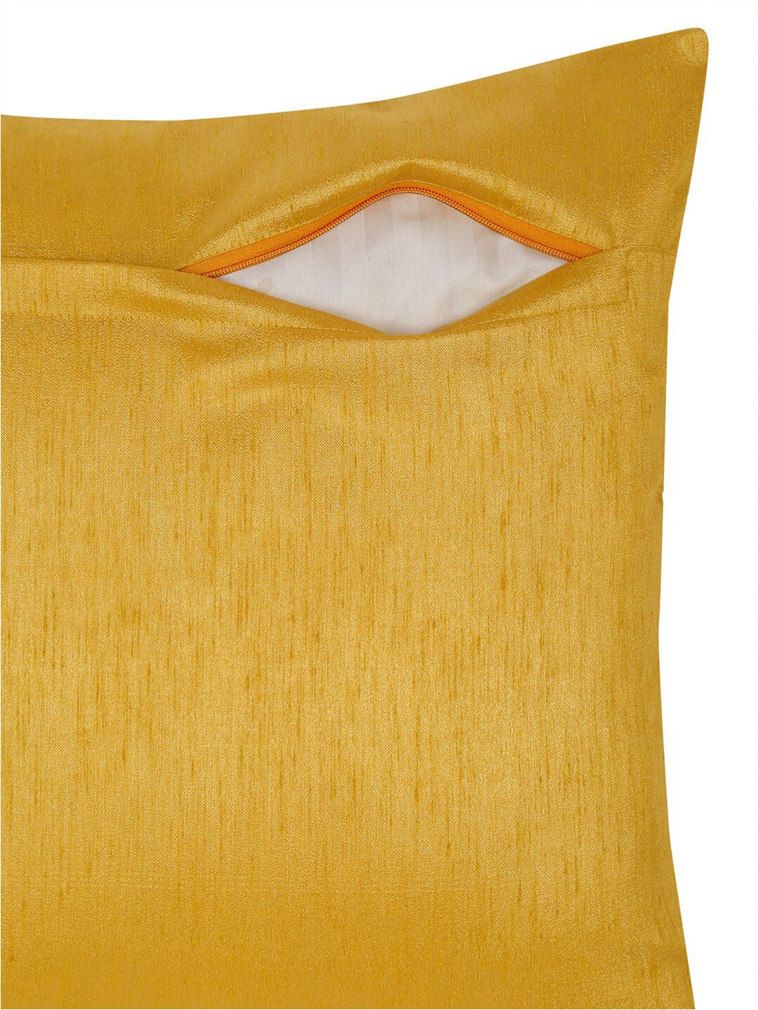 HOSTA HOMES Yellow & Gold-Toned Set of 2 Geometric Square Cushion Covers