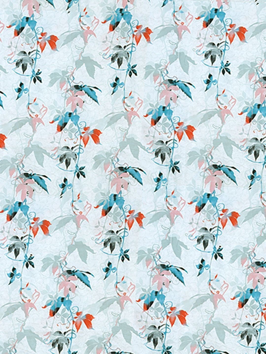 Cortina Glazed Cotton Blue Floral 140 TC King Bedsheet with 2 Pillow Covers