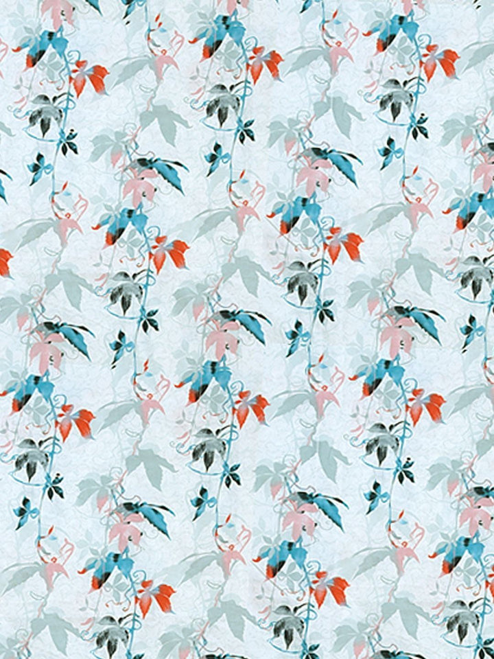 Cortina Glazed Cotton Blue Floral 140 TC King Bedsheet with 2 Pillow Covers