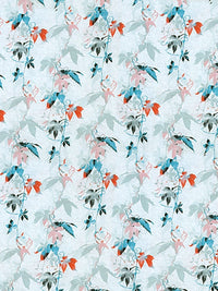 Cortina Glazed Cotton Blue Floral 140 TC King Bedsheet with 2 Pillow Covers