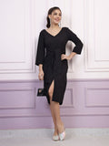 Athena V Neck Tie Ups A Line Dress