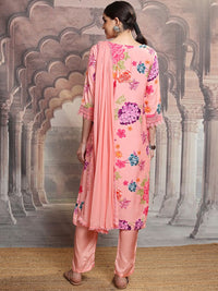Vishudh Floral Printed Regular Beads and Stones Kurta with Trouser & Dupatta