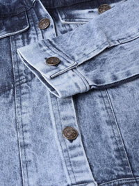 SASSAFRAS Women Blue Acid Wash Denim Jacket