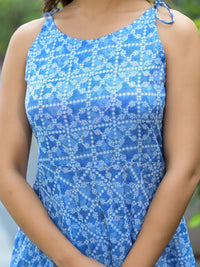 Varanga Bandhani Printed Empire Pure Cotton Anarkali Kurta With Trousers