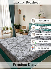 Moda Rapido X KLOTTHE Cadar Bunga Hijau Zaitun 400 TC dengan 2 Sarung Bantal