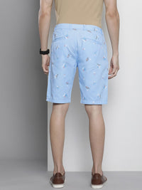 The Indian Garage Co Men Blue Abstract Printed Slim Fit Shorts
