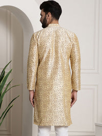 SOJANYA Floral Printed Mandarin Collar Long Sleeves Straight Kurta
