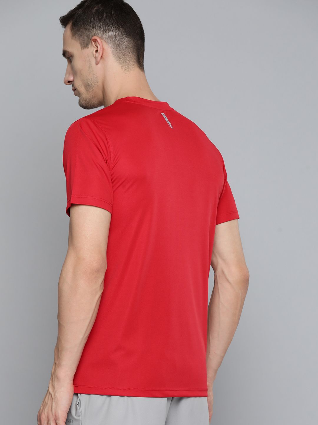 HRX By Hrithik Roshan Training Men Formula Red Rapid-Dry Brand Carrier Tshirts