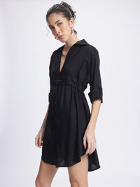 DressBerry Midnight Muse Shirt-Style Dress Comes With a Belt