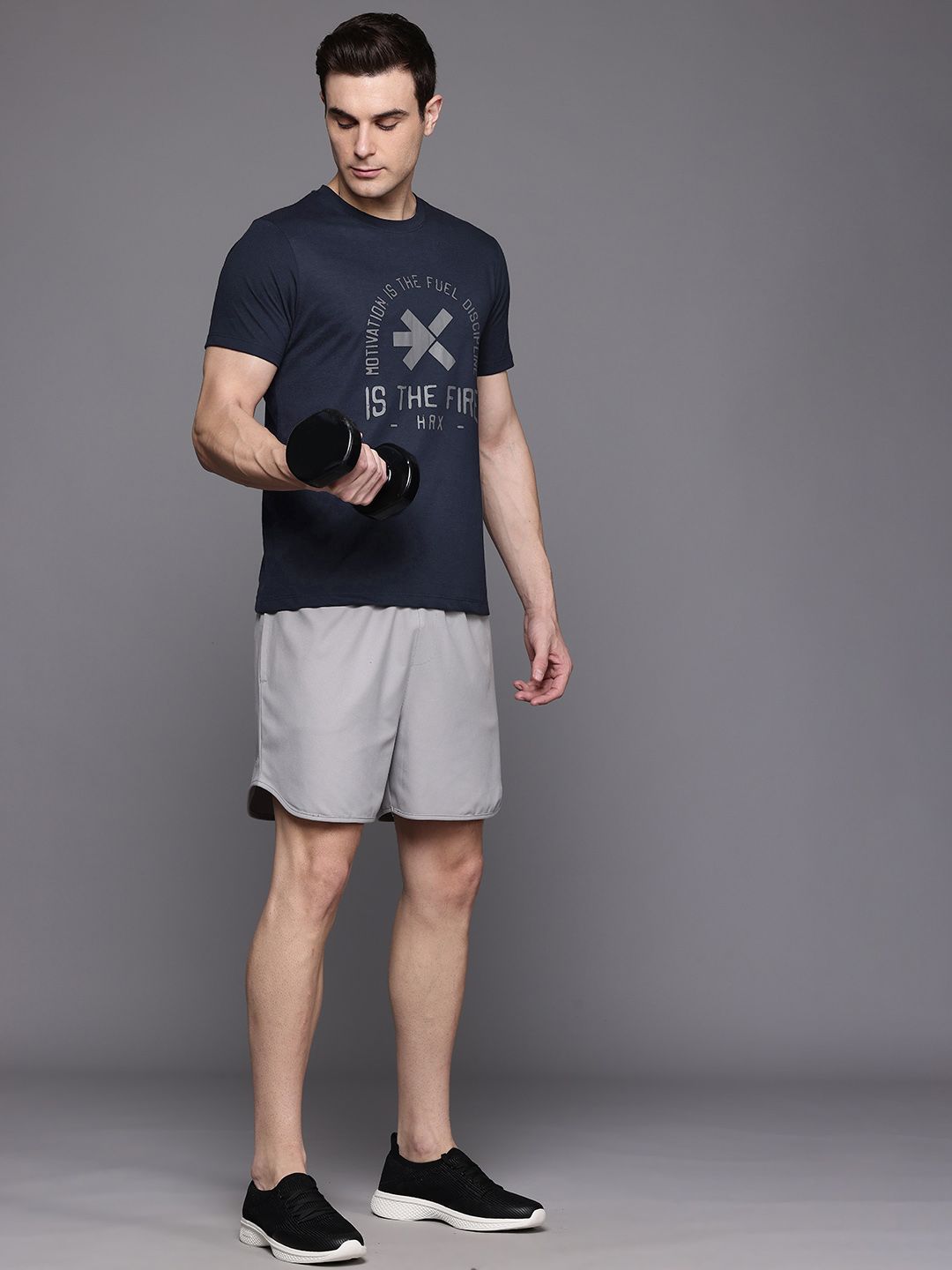 HRX by Hrithik Roshan Rapid-Dry Brand Logo Print Training T-shirt
