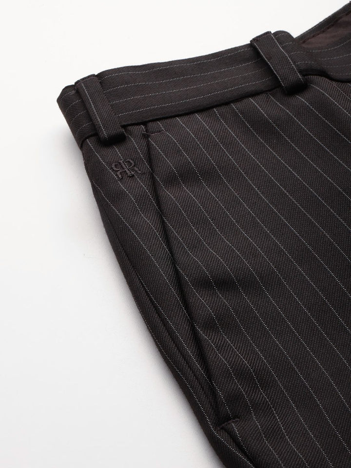 Raymond Men Striped Slim Fit Formal Trousers