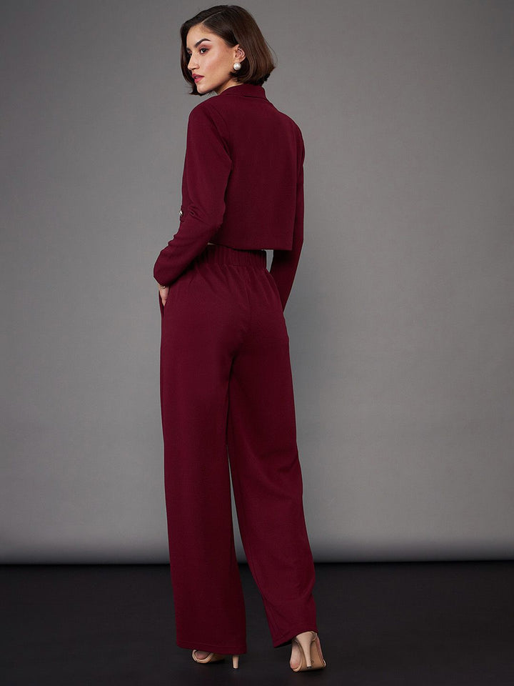 SASSAFRAS worklyf Notch Collar Crop Blazer With Trousers Co-Ords