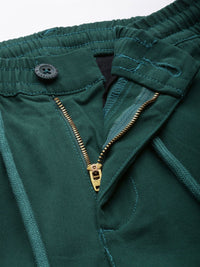 The Indian Garage Co Men Teal Slim Fit Chinos Trousers
