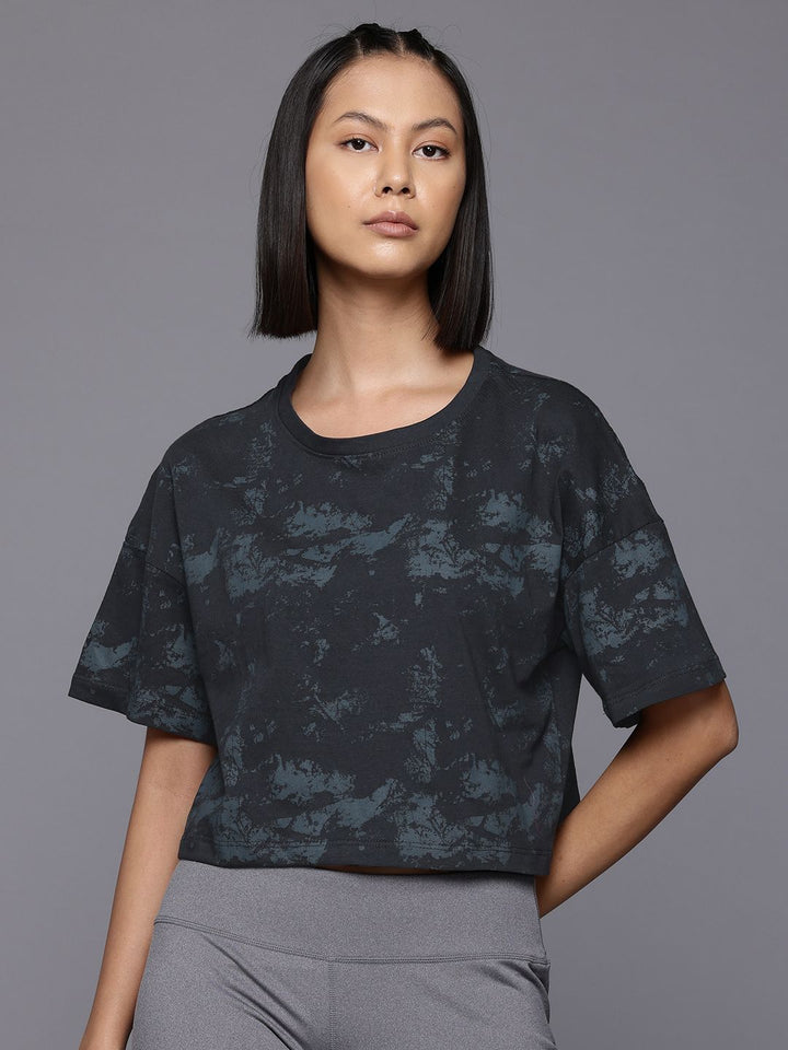 HRX by Hrithik Roshan Abstract Printed Yoga T-shirt