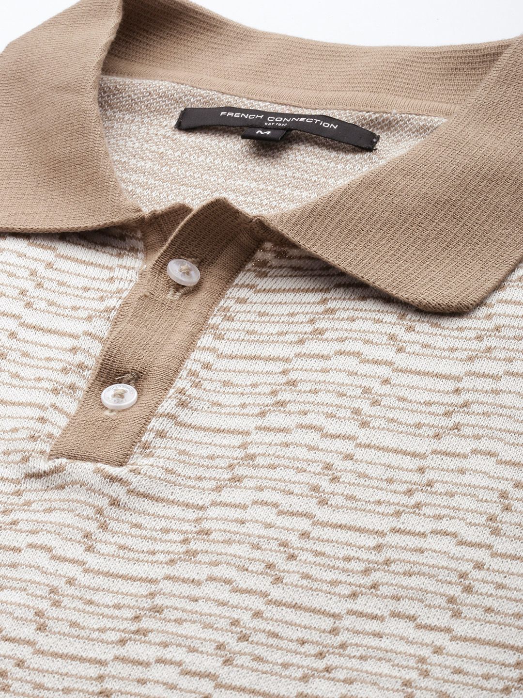 French Connection Knitted Polo Collar Bio Finish T-shirt