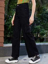 SASSAFRAS Women Wide Leg Stretchable Jeans