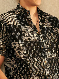 DENNISON Block Printed Oversized Lightweight Casual Shirt