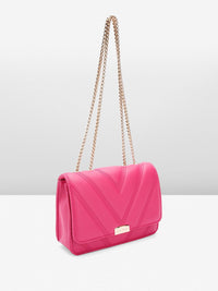 Lino Perros Textured Structured Sling Bag with Quilted Detail
