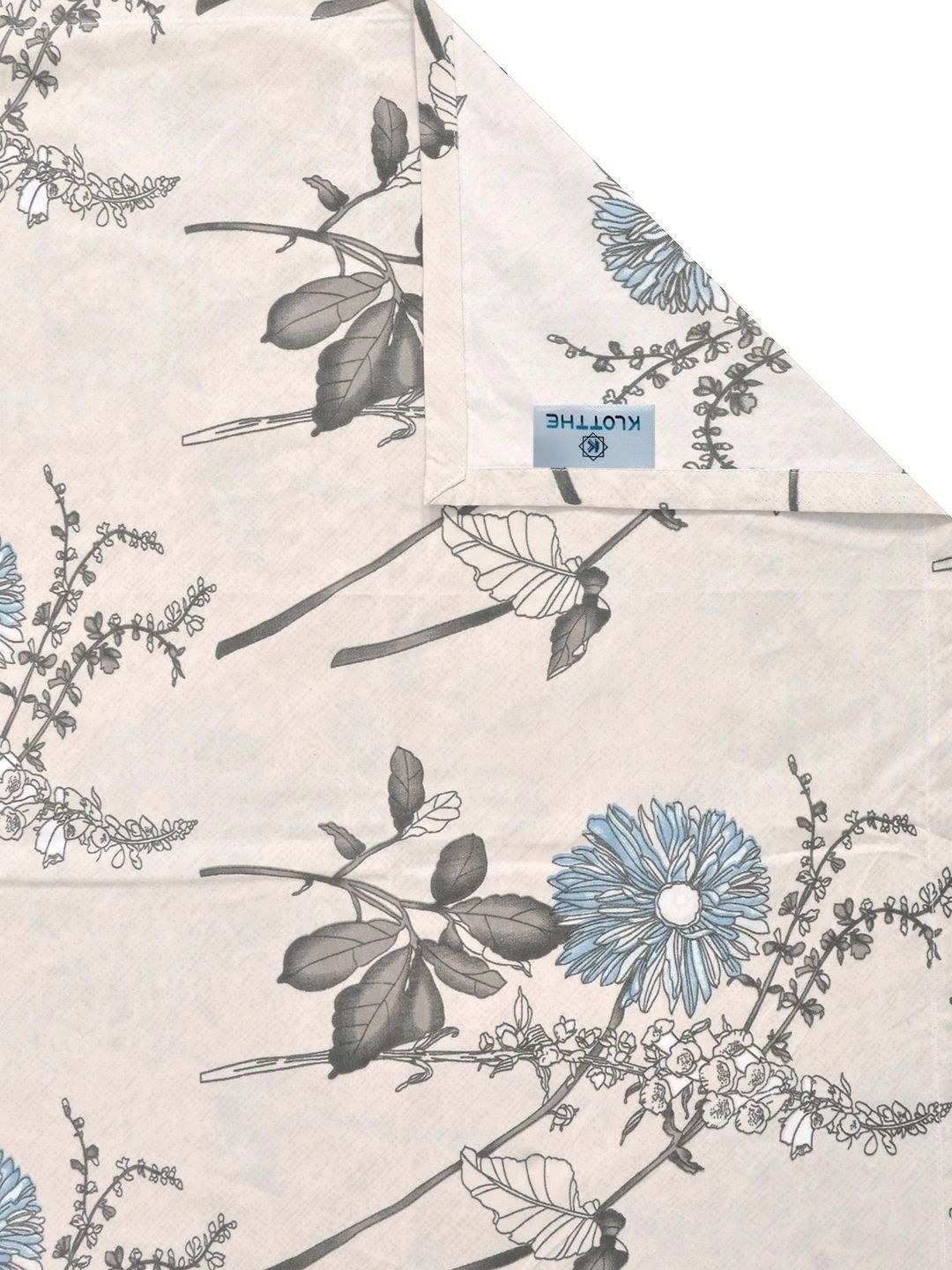 Moda Rapido X KLOTTHE Cream-Coloured Floral 300 TC King Bedsheet with 2 Pillow Covers
