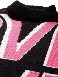 DressBerry Typography Turtle Neck Pullover