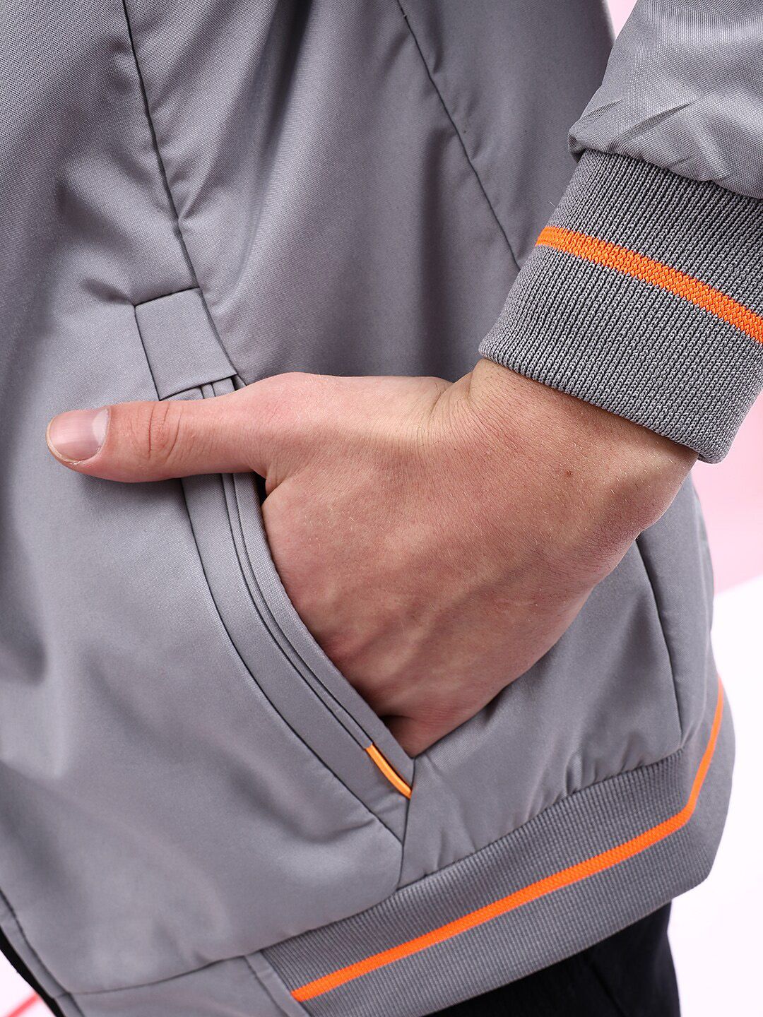 The Indian Garage Co Men Regular Fit Bomber Jacket with Detachable Hood