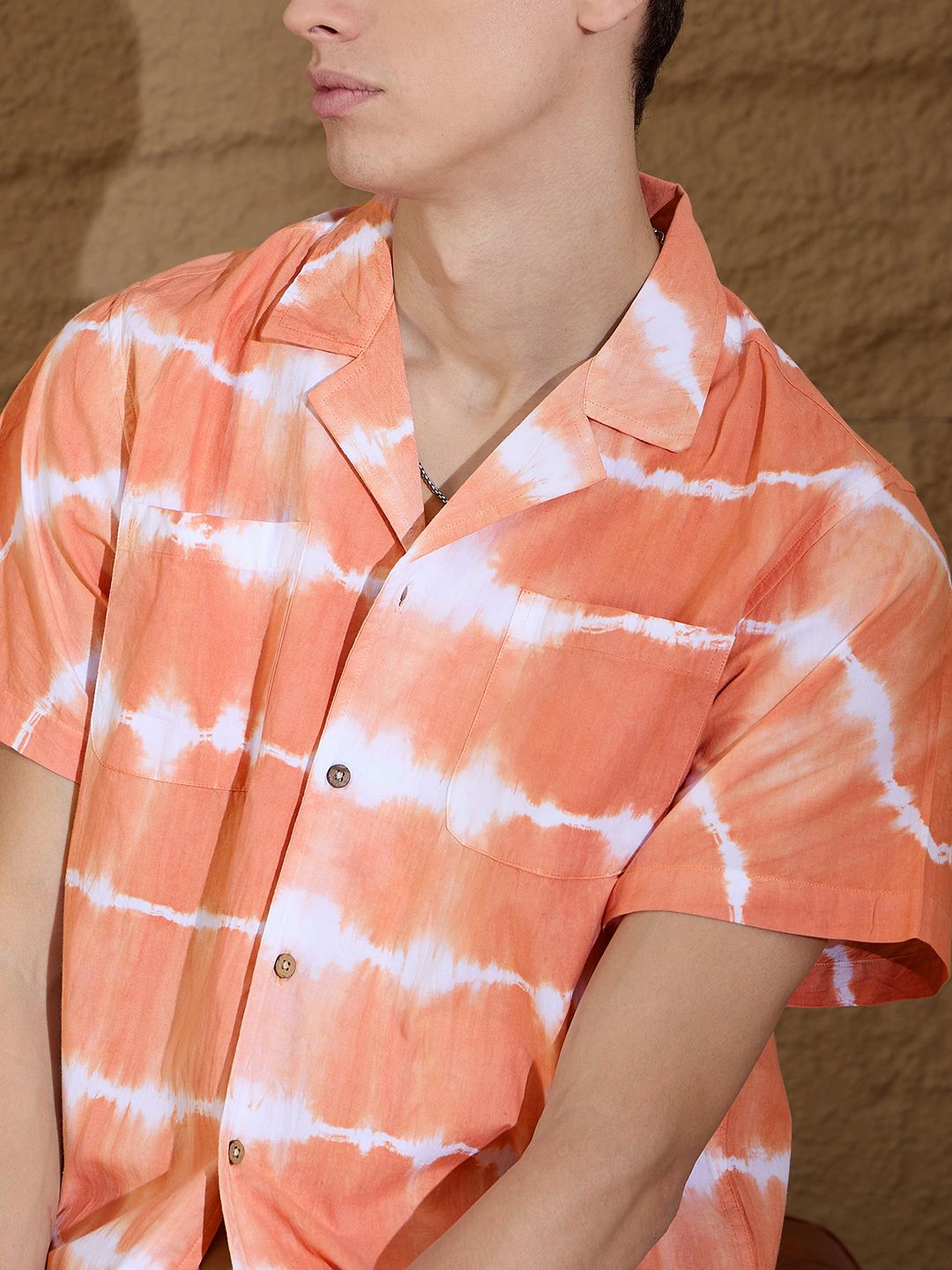 DENNISON Men's Tie & Dye Oversized Cotton Casual Shirt