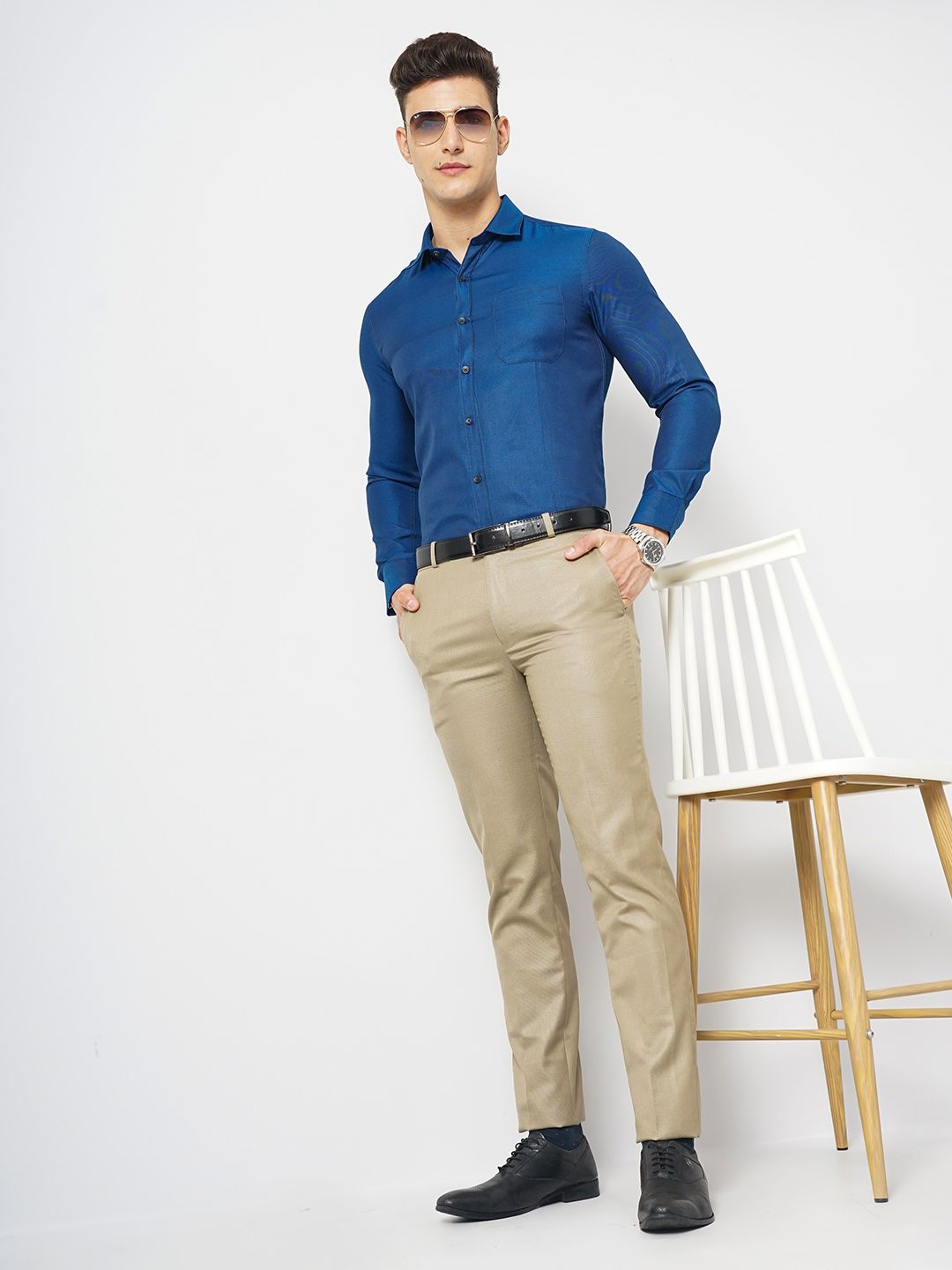 The Indian Garage Co. X Luxe Slim Fit Spread Collar Long Sleeves Formal Shirt