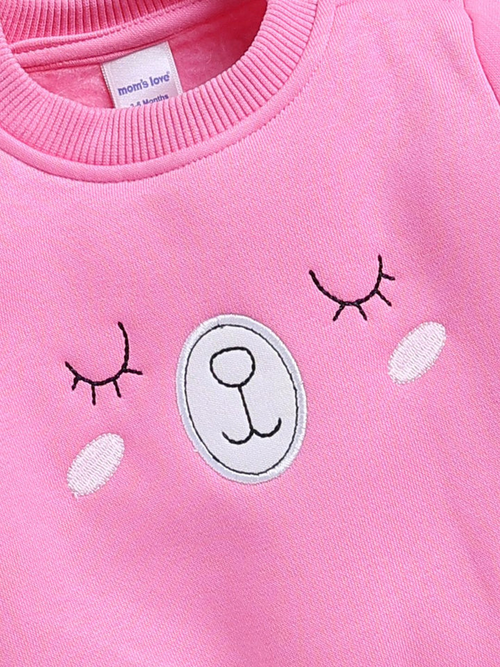 Moms Love Infant Girls Embroidered Pure Cotton Sweatshirt
