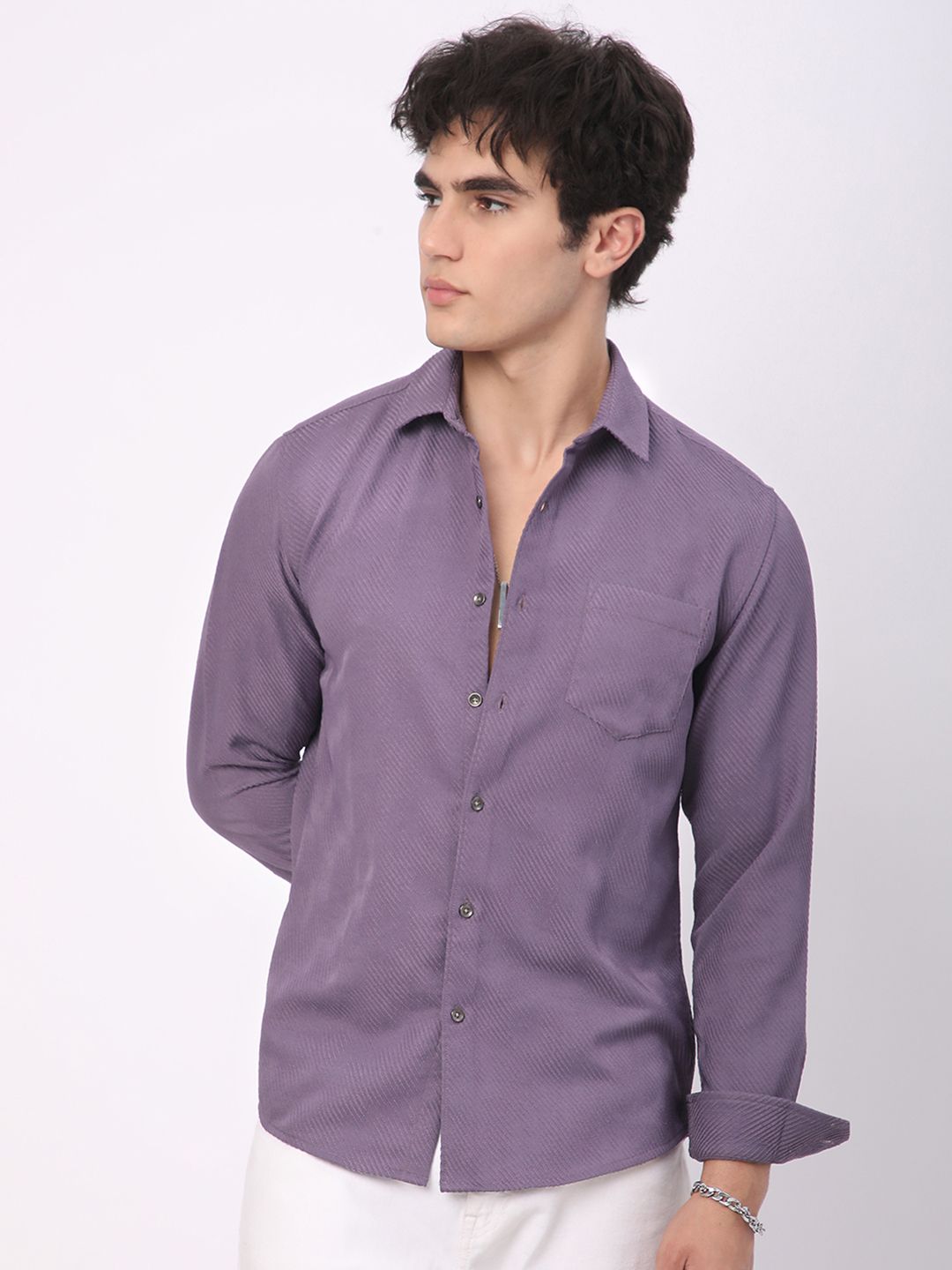 VASTRADO Men Classic Slim Fit Opaque Casual Shirt