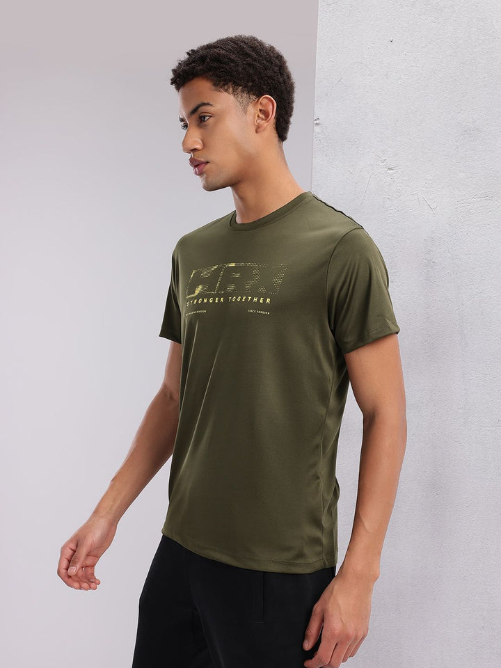 HRX by Hrithik Roshan Typography Print Rapid-Dry Training T-shirt