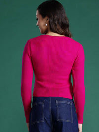 DressBerry Ribbed Acrylic Cardigan