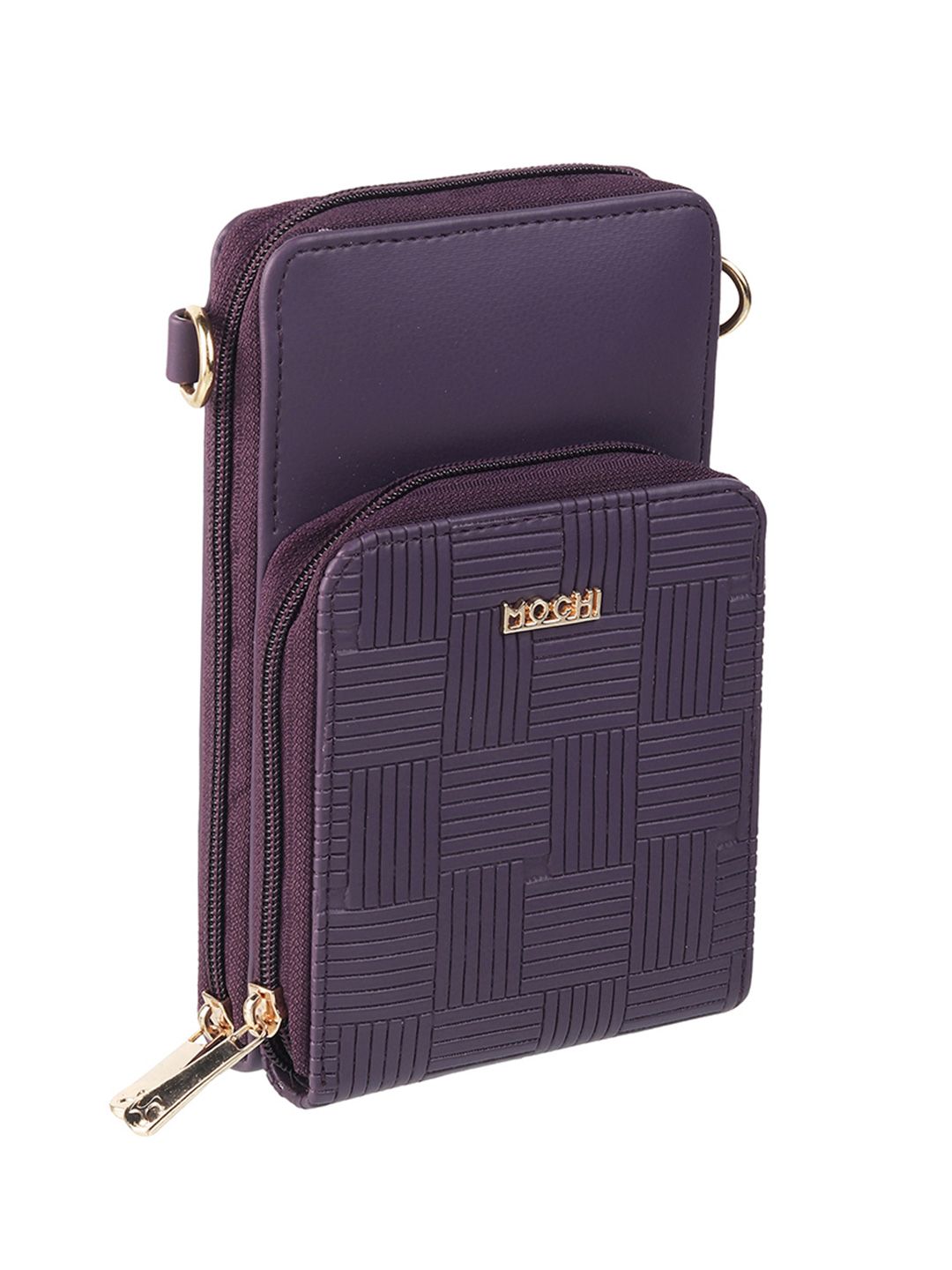 Mochi Women Purple Geometric Zip Around Wallet