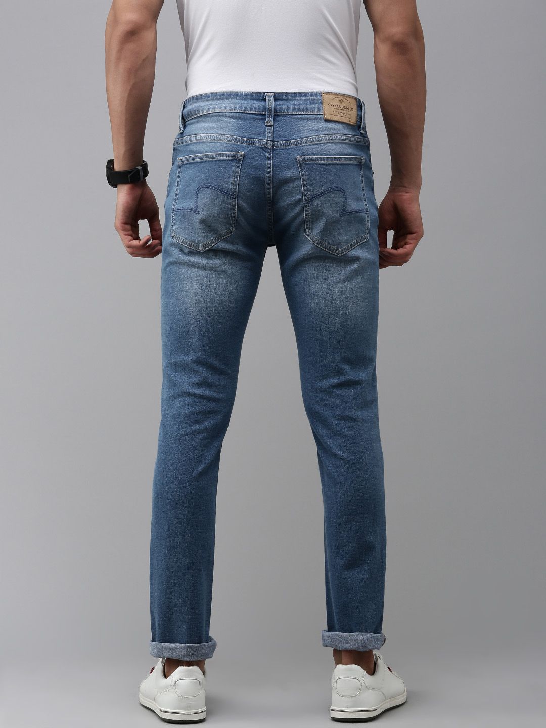 SPYKAR Men Skinny Fit Low-Rise Heavy Fade Stretchable Jeans