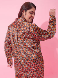 CURVY STREET Women Boxy Printed Casual Shirt