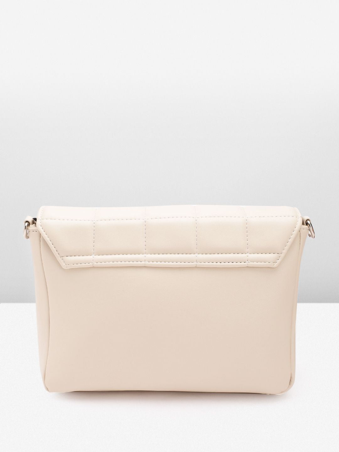 Lino Perros Women Geometric Textured Structured Sling Bag with Quilted Detail