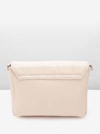 Lino Perros Women Geometric Textured Structured Sling Bag with Quilted Detail