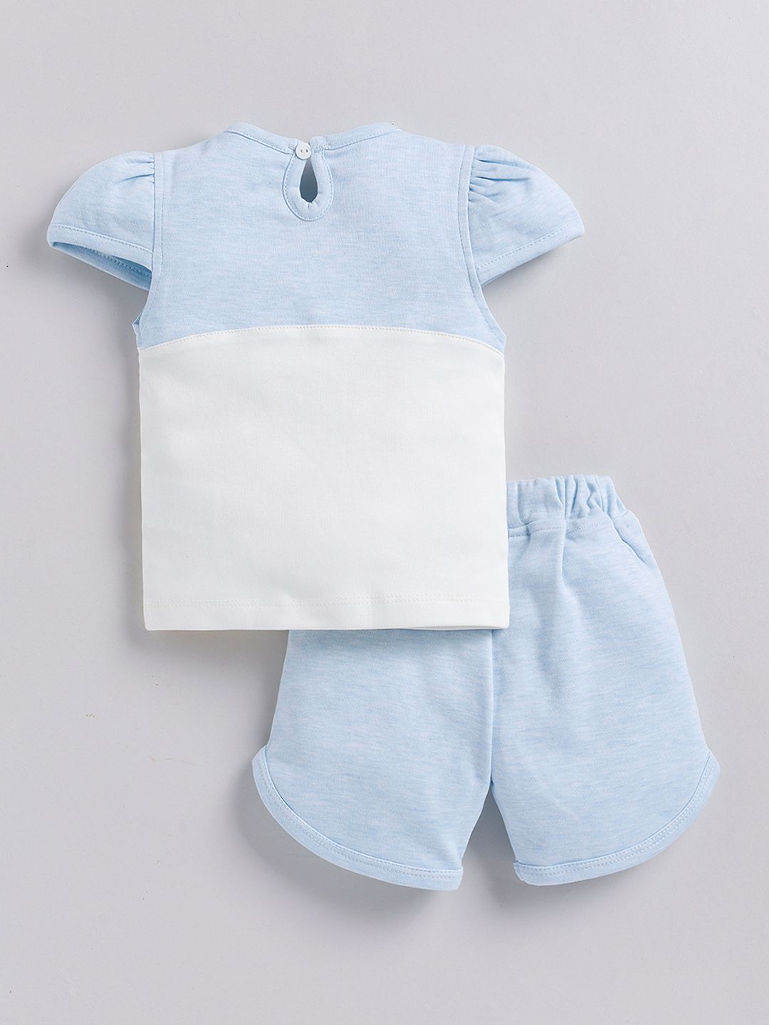 Moms Love Infant Girls Pure Cotton Printed Top with Shorts