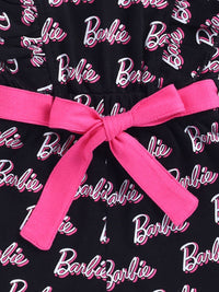 Moms Love Infant Girls Barbie Printed Pure Cotton Ruffled Basic Jumpsuit