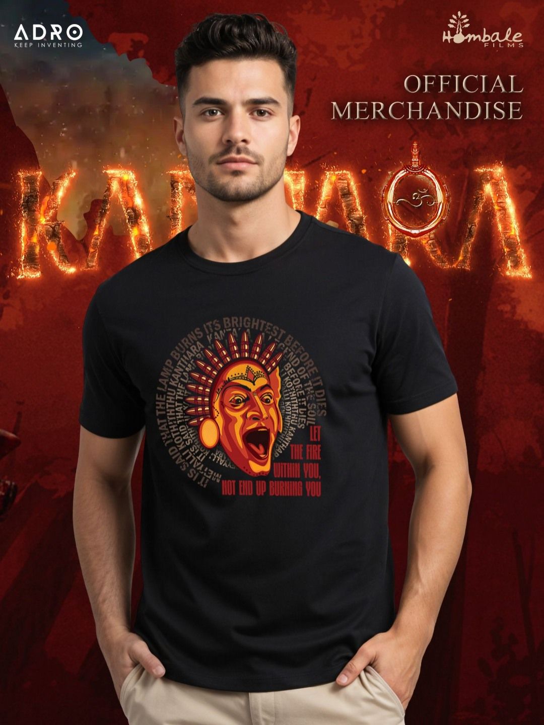 ADRO Men Kantara Printed Round Neck Casual T-Shirt