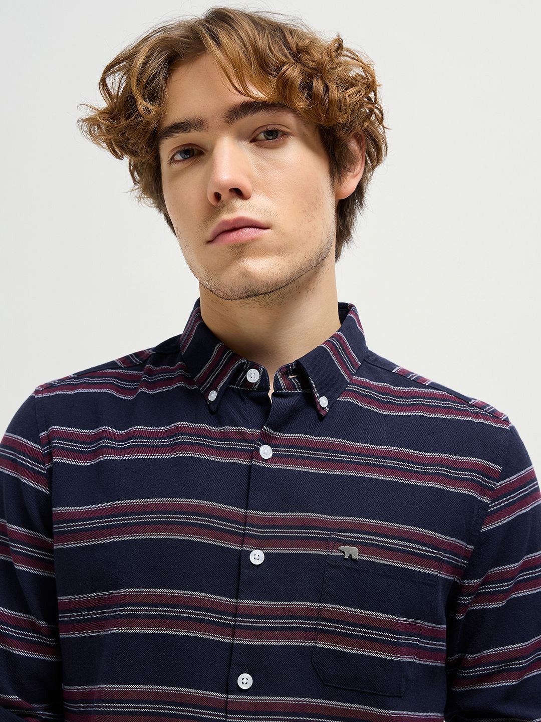 THE BEAR HOUSE Men Pure Cotton Slim Fit Striped Casual Shirt