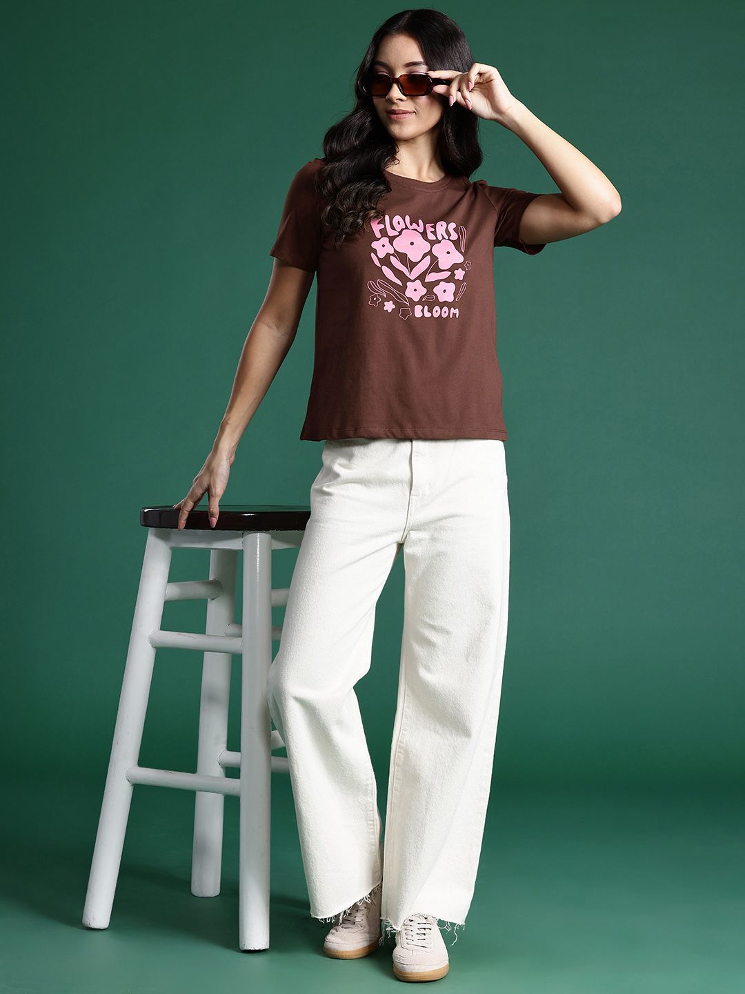 DressBerry Women Typography Printed Pure Cotton T-shirt