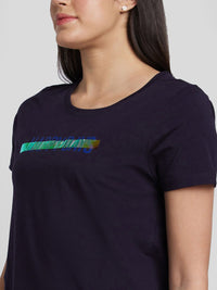 SPYKAR Women Round Neck Short Sleeve Cotton T-shirt