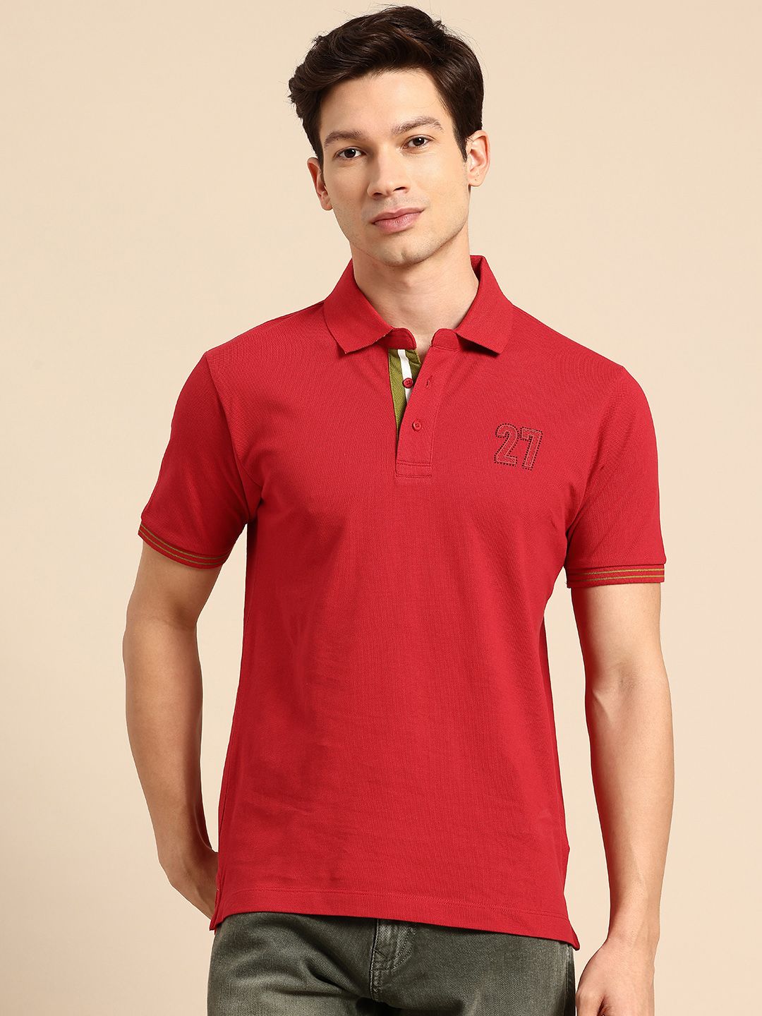 Being Human Pure Cotton Polo Collar T-shirt