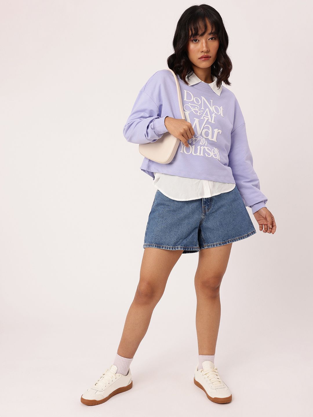 DressBerry Printed Cotton Terry Relaxed Fit Sweatshirt