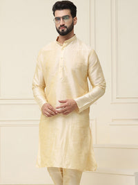 SOJANYA Kurta Lurus Pepejal Berwarna Emas Lelaki