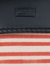 ZOUK Striped Structured Jute Handheld Bag