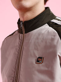 The Indian Garage Co Men Camel Brown Colourblocked Longline Outdoor Sporty Jacket